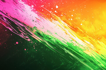 Poster - Vibrant abstract gradient with dynamic neon color splashes creating an energetic and bold design in high resolution
