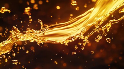 Poster - Close-up of liquid flowing from a bottle, useful for illustrating fluid dynamics or chemical processes