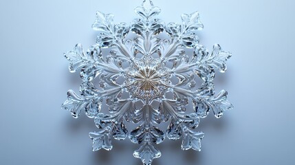 Poster - A detailed shot of a delicate snowflake patterned on a wall, perfect for winter-themed designs and illustrations