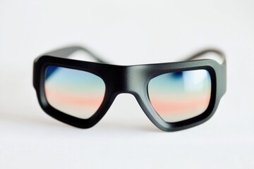 Poster - A pair of sunglasses resting on a white surface, perfect for a photo shoot or advertising use