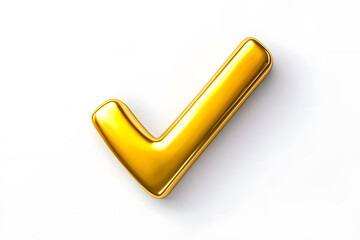 Poster - 3d Golden check mark sign isolated on white background