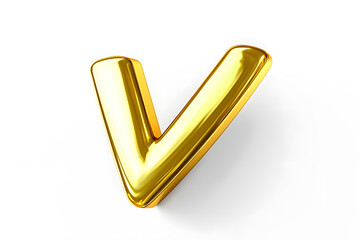 Poster - 3d Golden check mark sign isolated on white background