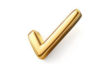 Poster - 3d Golden check mark sign isolated on white background