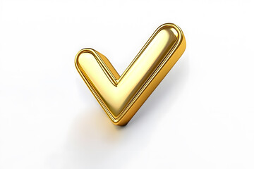 Poster - 3d Golden check mark sign isolated on white background