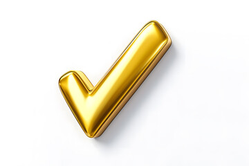 Poster - 3d Golden check mark sign isolated on white background