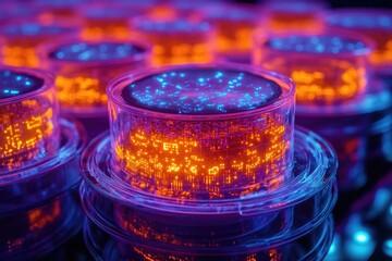 Poster - A close-up shot of multiple lights, ideal for use in photography or electronics product displays