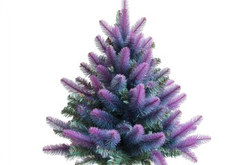 Poster - A festive purple Christmas tree on a clean white background, ready to be used in holiday promotions and decorations