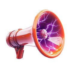 Wall Mural - Isolated Red Megaphone with Electric Effect