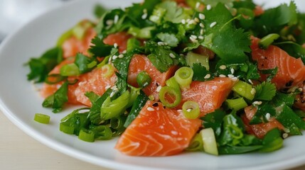 Poster - A close-up shot of a plate of food on a table, perfect for use in recipes, lifestyle shots or advertising