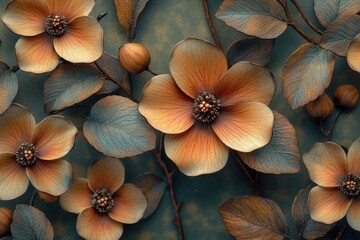 Poster - A bouquet of colorful flowers in a tight shot
