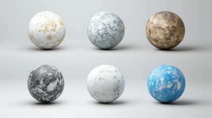 Poster - Realistic Planets Set on Solid White Background Generative AI