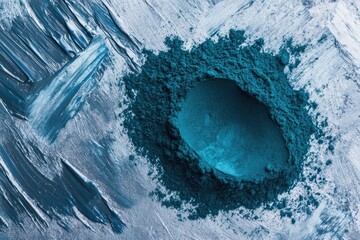 Poster - A detailed view of a hole in the snow, perfect for winter or outdoor scenes
