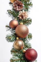 Poster - A detailed view of Christmas tree decorations, ideal for editorial or commercial use