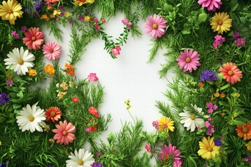 Poster - A beautiful floral arrangement used as a frame, perfect for decorative purposes or as a unique gift wrapping idea