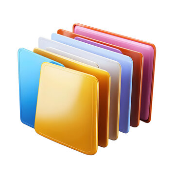 Folder Open Icons 3d cartoon style illustration
