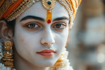 Aufkleber - A close-up of a person wearing a costume