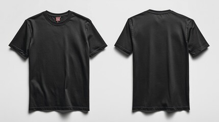 Poster - Two black t-shirts placed side by side on a clean white background
