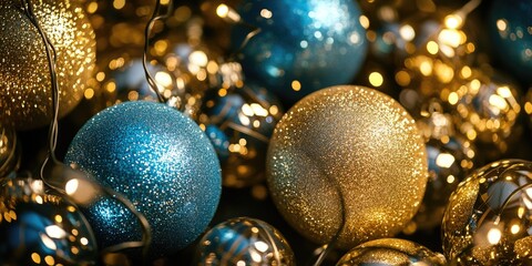Poster - A pile of colorful Christmas decorations