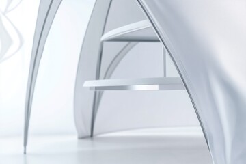 Poster - A white background chair captured in a close-up shot
