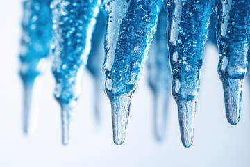 Poster - A cluster of icicles hangs from a ceiling, creating a frosty and natural decoration