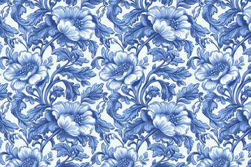 Aufkleber - floral toile tapestry pattern. vintage botanical wallpaper pattern. background image. created with g