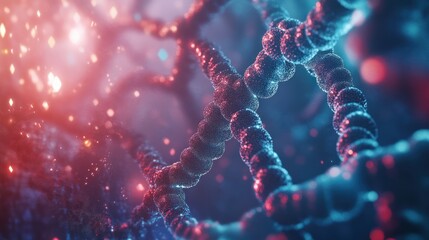 Poster - 3D hexagonal networks paired with AI-driven genetic data for innovative healthcare presentations.