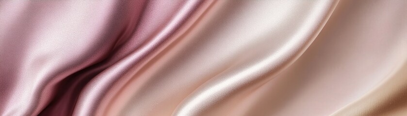 Poster - A soothing gradient transitions from dusty rose to champagne beige, featuring a subtle satin texture. The ample clean space invites text overlay, creating a warm and elegant ambiance