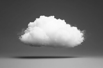 Poster - A lone cloud floats against a gray background, offering a sense of serenity