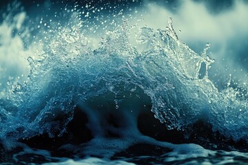 Poster - A close-up view of a wave in the ocean