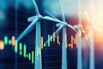 Poster - A graph showing the performance of a wind turbine investment, great for financial reports and presentations