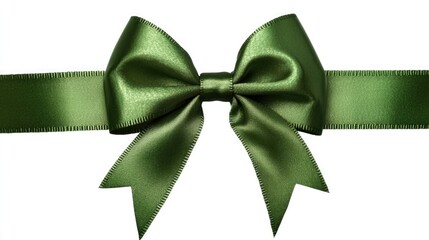 Poster - A bright green ribbon tied around a knot with a large decorative bow, suitable for gift wrapping or decoration