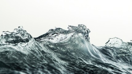 Poster - Close-up of a powerful ocean wave, suitable for use in travel or outdoor-related projects
