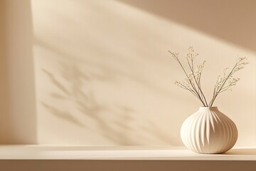 Poster - Smooth gradient blends soft blush pink to muted beige, creating a calming and airy atmosphere. Ideal backdrop for modern designs and text overlays