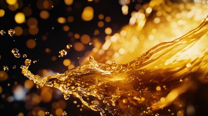Poster - A close-up view of a water wave with bubbles and foam