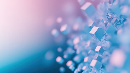 Poster - A gradient blue background with geometric hexagons tailored for futuristic healthcare concepts.