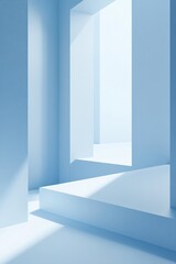 Poster - A gentle gradient shifts from pale blue to white, establishing a calm environment with plenty of negative space, ideal for text. The minimalist style reflects Nordic inspiration