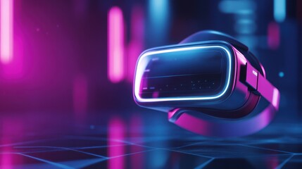 Poster - A website mockup integrated with VR display technology in a futuristic, immersive environment.