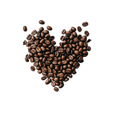 Wall Mural - Isolated Heart Shape Made of Coffee Beans