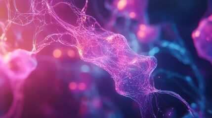 Poster - artistic representations of health network connections in smooth, futuristic motion graphics.