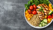 © siraphol - Grilled chicken salad with quinoa, fresh vegetables, and vibrant colors
