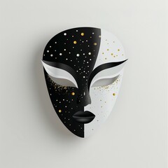 Elegant exquisite beautiful mask isolated on white background