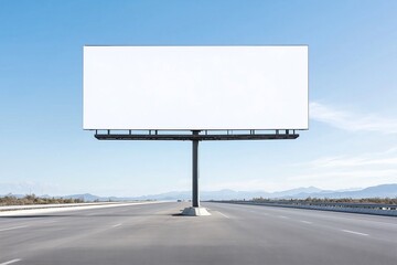 Blank billboard for advertisement on highway outdoor setting minimalist view