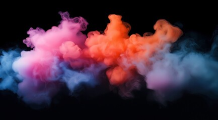 Poster - an abstract background made of clouds of multi-colored smoke. Universal background with colorful smoky clouds