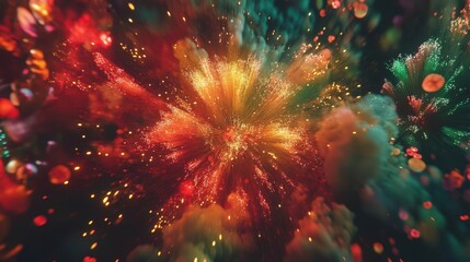 Canvas Print - Vibrant Light Explosions Abstract Art Display