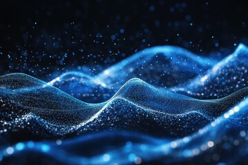 illustration of a blue technology wave