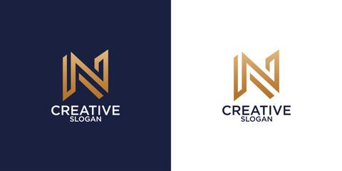 Poster - N letter liner logo design
