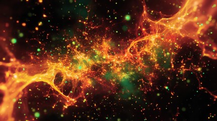 Canvas Print - Cosmic Nebula Fiery Filaments Illuminated Dust