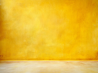 Poster - Bright Yellow Wall with Textured Surface for Backgrounds and Mockups