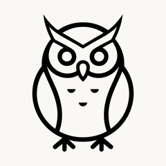 Poster - owl icon. simple black and white owl icon. isolated symbol of owl. vector illustration