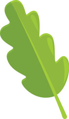Poster - Stylized green oak leaf symbolizes nature, growth, and environmental concepts
